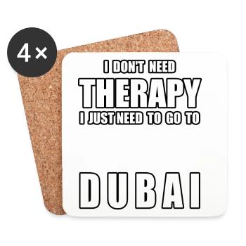 THERAPIE DUBAI Lustig Urlaub Geschenk - Untersetzer (4er-Set) - Weiß - Vorne