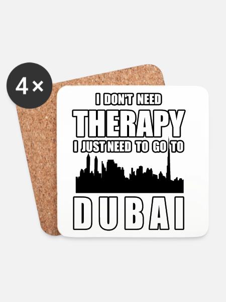THERAPY DUBAI Funny Holiday Gift - Coasters (set of 4) - white
