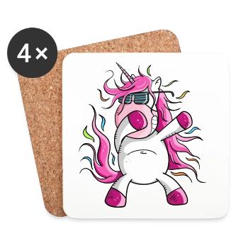 Cool Dabbendes Unicorn I Dab Dance I Dabbing - Coasters (set of 4) - white - Front