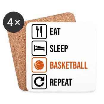 Basketballer - Untersetzer (4er-Set) - Weiß - Vorne