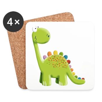 Funny Colorful Stegosaurus Dinosaur I Gift - Coasters (set of 4) - white - Front
