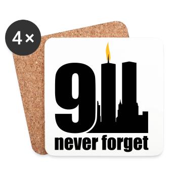never forget 9/11 - Coasters (set of 4) - white - Front