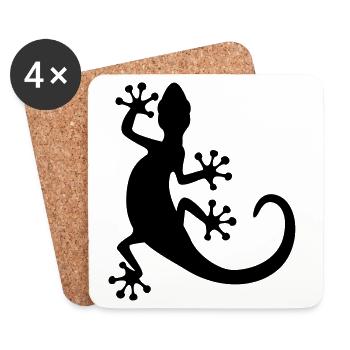 gecko - Coasters (set of 4) - white - Front