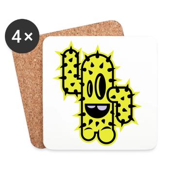kaktus high five comic - Untersetzer (4er-Set) - Weiß - Vorne