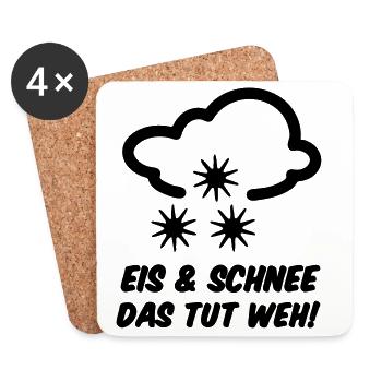 Winter Eis Schnee Spruch lustig Geschenk - Untersetzer (4er-Set) - Weiß - Vorne