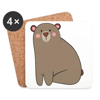 Ours - Dessous de verre (lot de 4) - blanc - Devant
