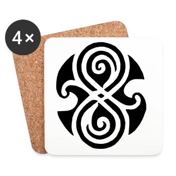 Symbole celte noir - Dessous de verre (lot de 4) - blanc - Devant