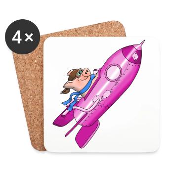 rocket - Coasters (set of 4) - white - Front