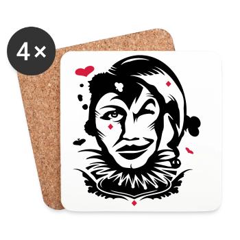 Le Joker - Carte-a-jouer - Dessous de verre (lot de 4) - blanc - Devant
