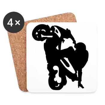 stunt roller - Dessous de verre (lot de 4) - blanc - Devant