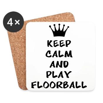 Keep calm and play floorball - Dessous de verre (lot de 4) - blanc - Devant