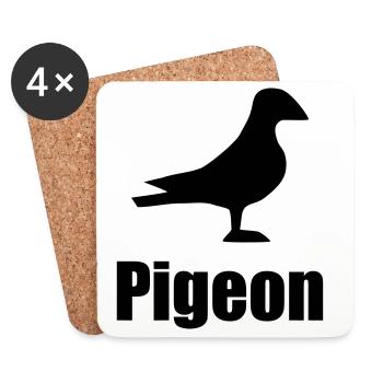 Pigeon - Dessous de verre (lot de 4) - blanc - Devant