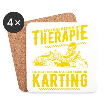 Thérapie Karting - Dessous de verre (lot de 4) - blanc - Devant