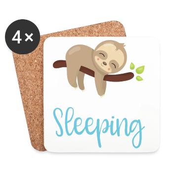 I’d Rather Be Sleeping - Coasters (set of 4) - white - Front