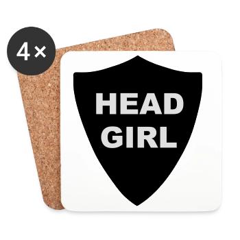 Head Girl Badge - Coasters (set of 4) - white - Front