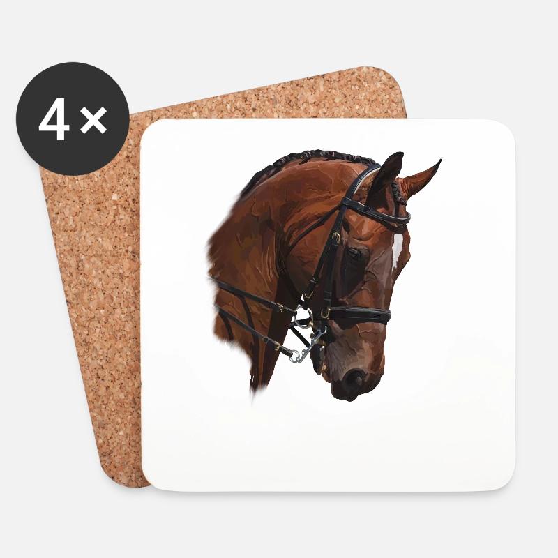Pferd - Untersetzer (4er-Set) - Weiß