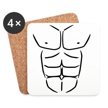 Sixpack Six pack Abdominals - Coasters (set of 4) - white - Front