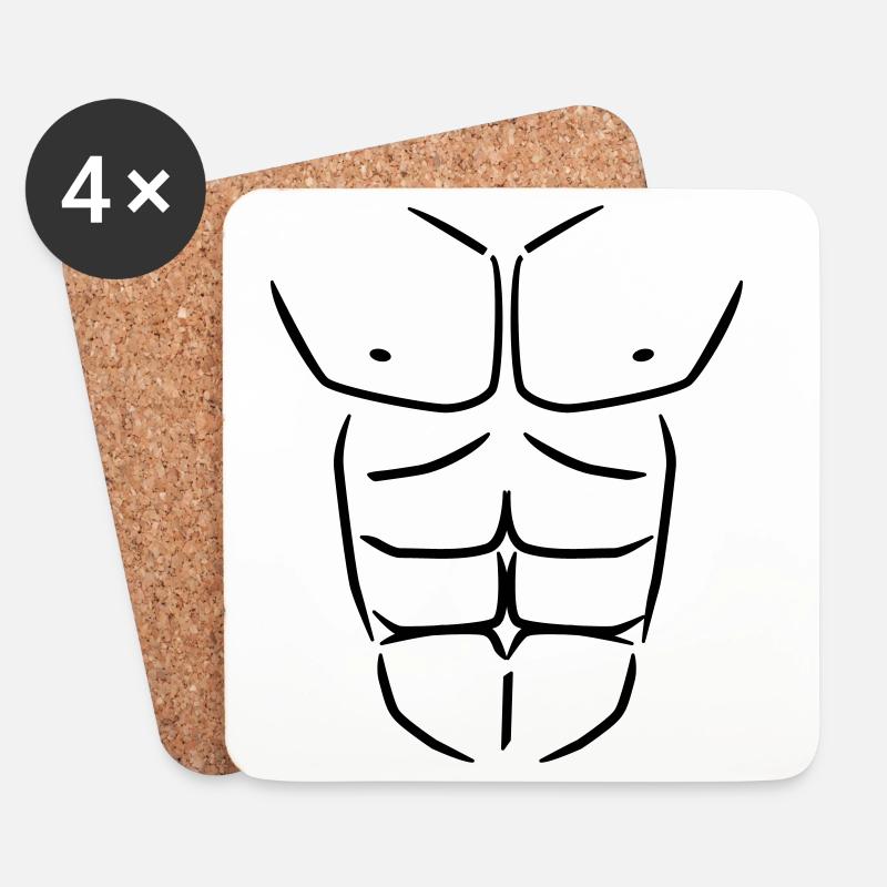 Sixpack Six pack Abs - Untersetzer (4er-Set) - Weiß
