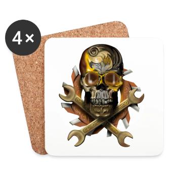Skull - Coasters (set of 4) - white - Front