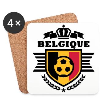 Belgien (Belgique) Wappen - Untersetzer (4er-Set) - Weiß - Vorne