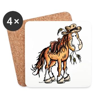 Wild West Horse - Coasters (set of 4) - white - Front