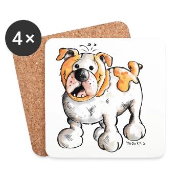 English Bulldog - Coasters (set of 4) - white - Front