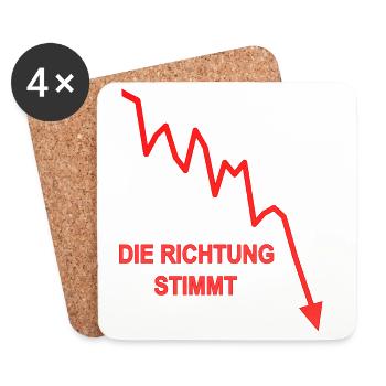 the direction is correct, spö, the red politics, red - Coasters (set of 4) - white - Front