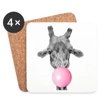 Giraffe und kaugummi - Untersetzer (4er-Set) - Weiß - Vorne