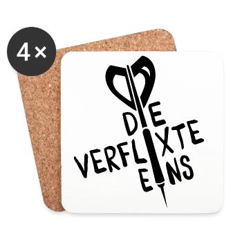 dart sport humor - Untersetzer (4er-Set) - Weiß - Vorne