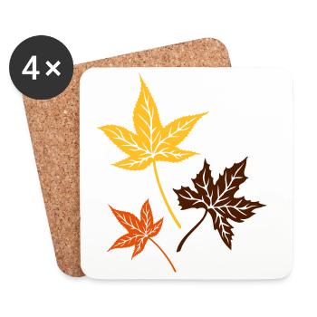 Leaves from the maple, Indian summer, Canada. - Coasters (set of 4) - white - Front