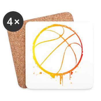 Basketballer - Basketball - BBall - Basket Ball - Untersetzer (4er-Set) - Weiß - Vorne