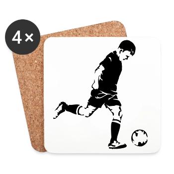 Fussballspieler Motiv - Untersetzer (4er-Set) - Weiß - Vorne