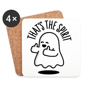 That's the spirit fantôme pouces vers le haut - Dessous de verre (lot de 4) - blanc - Devant
