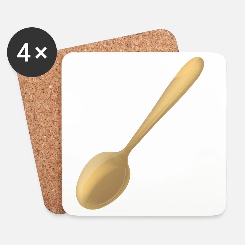 ein goldener Löffel - Untersetzer (4er-Set) - Weiß