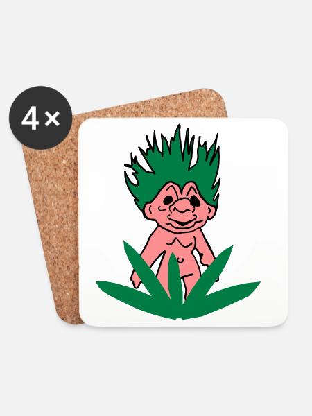 Troll Dich raus! - Untersetzer (4er-Set) - Weiß