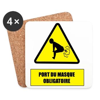 Danger pet - Dessous de verre (lot de 4) - blanc - Devant