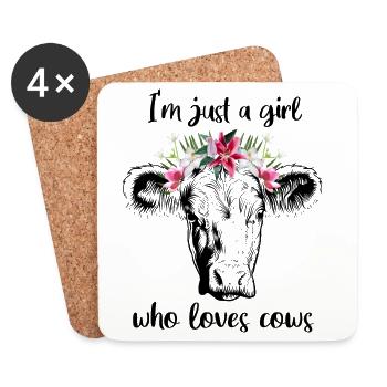 Fille de vache - Dessous de verre (lot de 4) - blanc - Devant