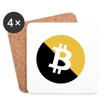 Bitcoin Golden Glitter - Untersetzer (4er-Set) - Weiß - Vorne
