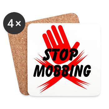 Hören Sie auf, die Hand zu mobben - Untersetzer (4er-Set) - Weiß - Vorne