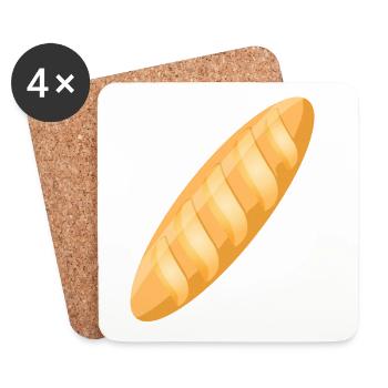 une délicieuse baguette dorée fraîchement cuite - Dessous de verre (lot de 4) - blanc - Devant