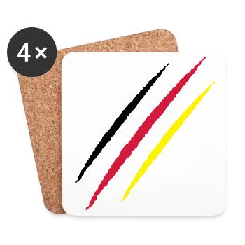 scratch germany scratch traces claw - Coasters (set of 4) - white - Front