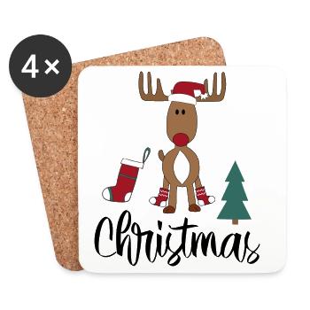 Noël - Dessous de verre (lot de 4) - blanc - Devant