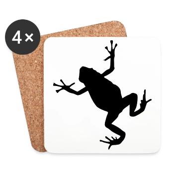 frog silhouette - Coasters (set of 4) - white - Front