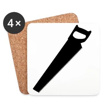Saw for carpenter or woodworker logo - Coasters (set of 4) - white - Front
