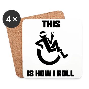 Das ist, als würde ich mich in meinem Rollstuhl wälzen* - Untersetzer (4er-Set) - Weiß - Vorne