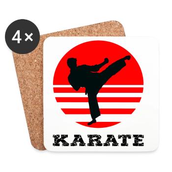 karaté - Dessous de verre (lot de 4) - blanc - Devant