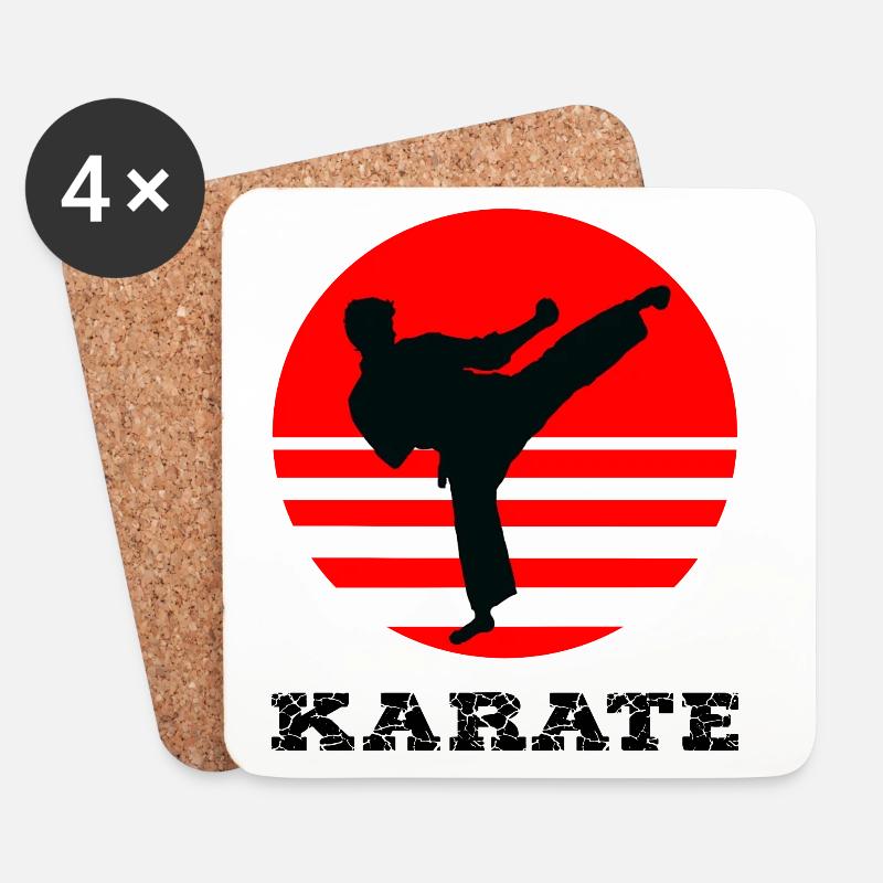 Karate - Untersetzer (4er-Set) - Weiß