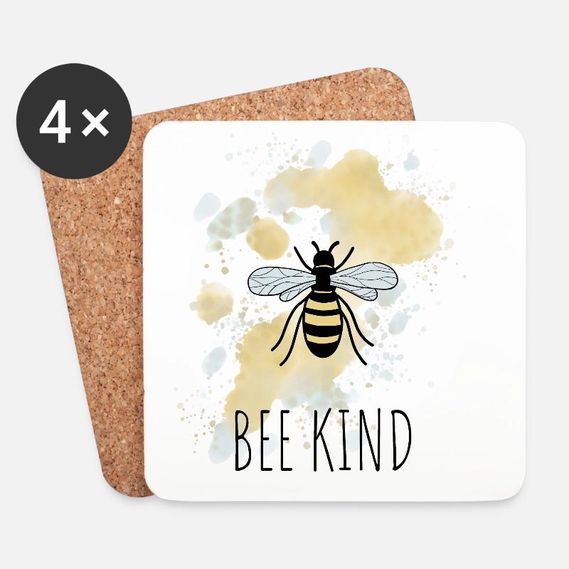 Biene Be Bee Kind - Untersetzer (4er-Set) - Weiß