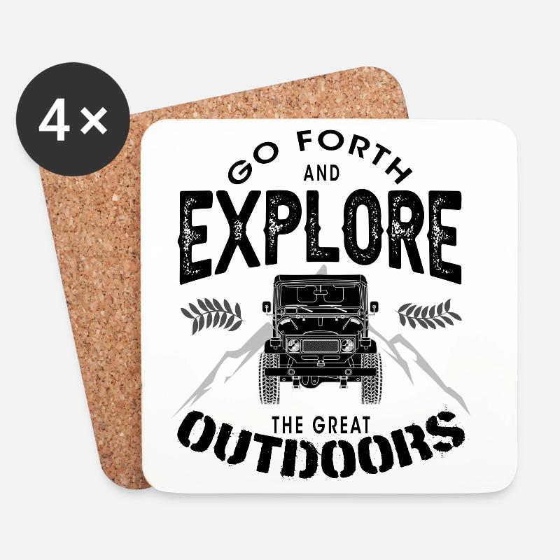 Outdoor Land Cruiser - Untersetzer (4er-Set) - Weiß