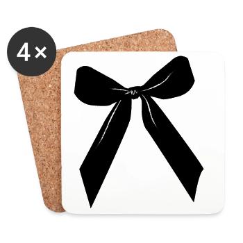 Black ribbon - Coasters (set of 4) - white - Front
